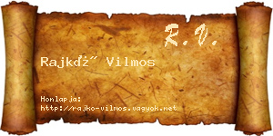 Rajkó Vilmos névjegykártya